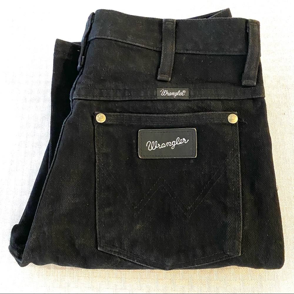 Vintage Wrangler classic fit jeans, black with silver stitching, size 29